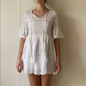 Princess Polly eyelet mini dress AUS 8, fits Small